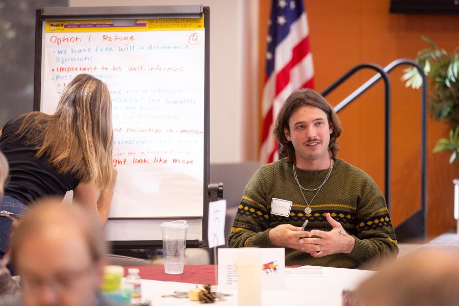 Student Truman Denney ‘25 facilitated a talk last year