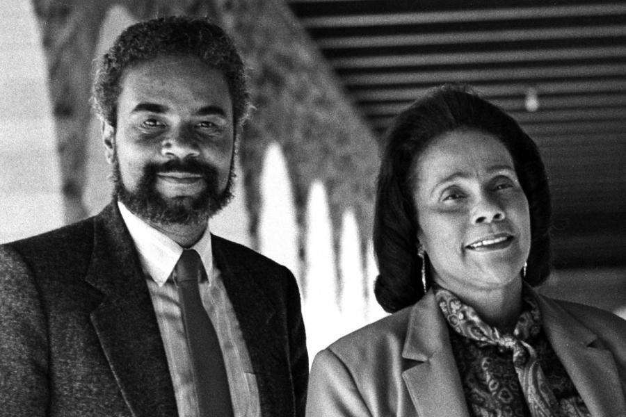 Clayborne Carson and Coretta Scott King at Stanford